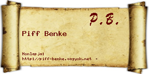 Piff Benke névjegykártya